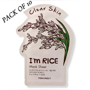 TONYMOLY I’m Rice Sheet Mask | 10-Pack | Brightening & Hydrating | New